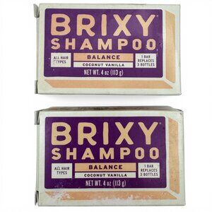 2 Pack BRIXY Shampoo Bar For All Hair Types 4oz each - Balance Coconut Vanilla